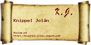 Knippel Jolán névjegykártya